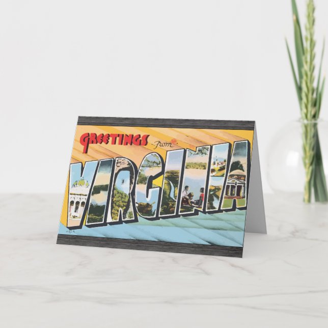 Grüße von Virginia, Vintag Karte (Vorderseite)