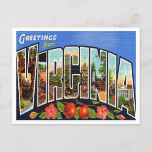 Grüße von Virginia Vintage Travel Postkarte