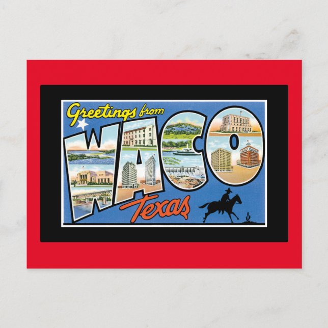 Grüße von Waco Texas Postkarte (Vorderseite)