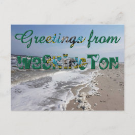 Grüße von Washington State Flag Hearts USA Postkarte