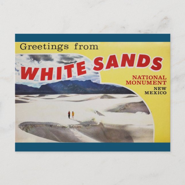 Grüße von White Sands New Mexico Postcard Postkarte (Vorderseite)