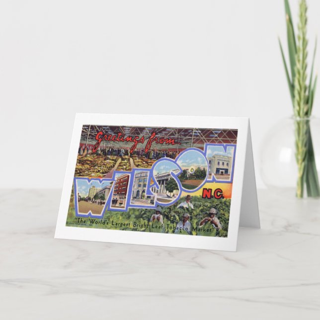 Grüße von Wilson, North Carolina Vintag Karte (Vorderseite)