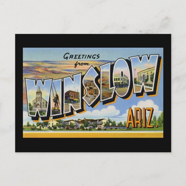 Grüße von Winslow Arizona Postkarte (Vorderseite)