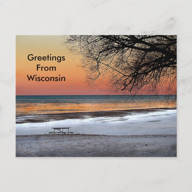 Grüße von Wisconsin Postkarte (Vorderseite)