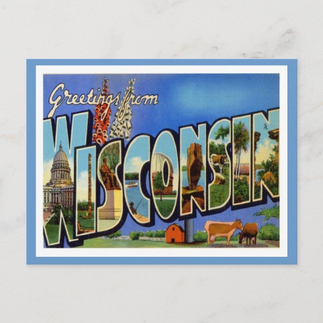 Grüße von Wisconsin WI USA Postkarte (Vorderseite)