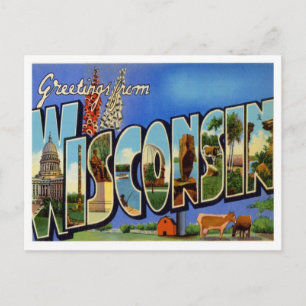 Grüße von Wisconsin WI USA Postkarte