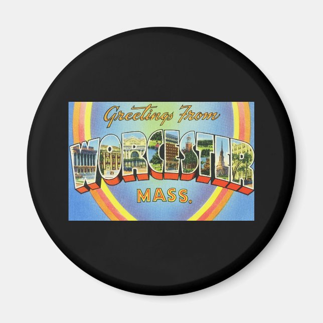 Grüße von Worcester Massachusetts Magnet (Vorne)