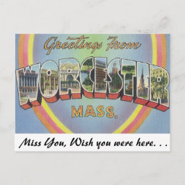 Grüße von Worcester, Massachusetts Postkarte