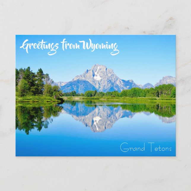 Grüße von Wyoming Grand Tetons Postcard Postkarte (Vorderseite)