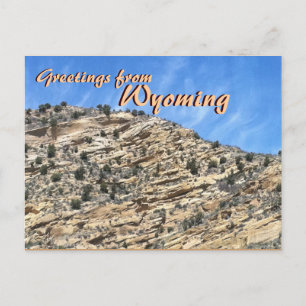 Grüße von Wyoming landschaftlich Rock Postcard Postkarte
