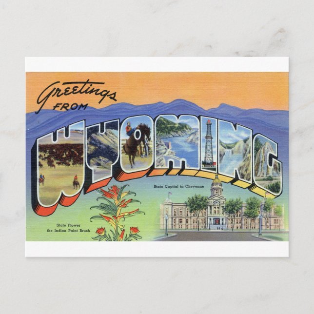 Grüße von Wyoming Postkarte (Vorderseite)