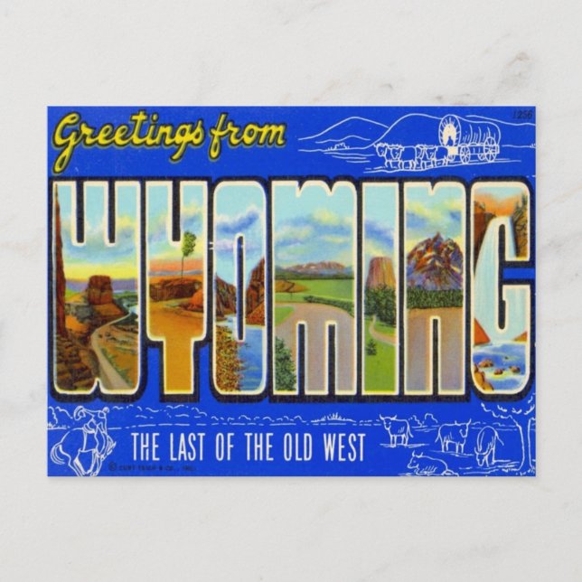 Grüße von Wyoming WY USA Postkarte (Vorderseite)