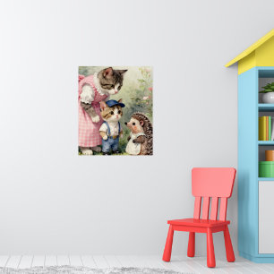 Grüße zum ersten Tag – Kätzchen & Igel Poster