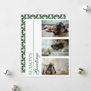 Grüße zur Weihnachtszeit mit Deutsche Dogge in Grü Feiertagskarte