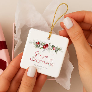 Grüße zur Weihnachtszeit Wasserfarbe Keramikornament