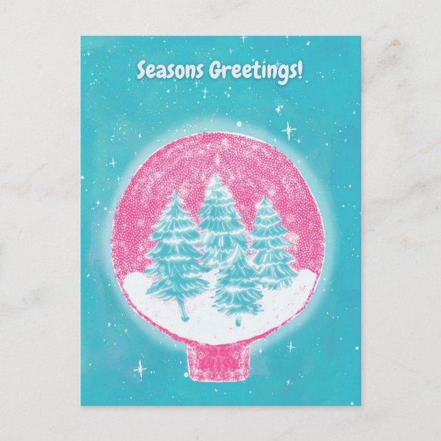 Grüße zur Wintersaison Feiertagspostkarte (Vorderseite)