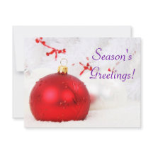 Grußeinladung zur Weihnachtszeit Rot und Weiß