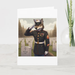 Grüßender Marine Corps Wolf Feiertagskarte