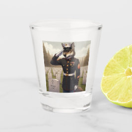 grüßender Marine Corps Wolf Schnapsglas