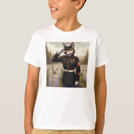 grüßender Marine Corps Wolf T-Shirt