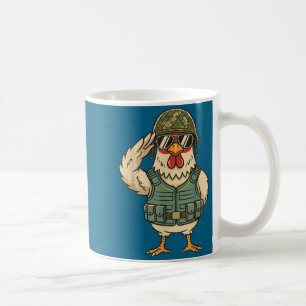 Grüßendes Soldat Huhn Militär Hahn Armee Für Kaffeetasse