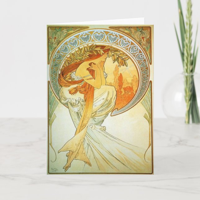 Grußkarte Art Nouveau Karte (Vorderseite)