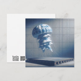 Grußkarte aus Blauem Porzellan Mitteilungskarte