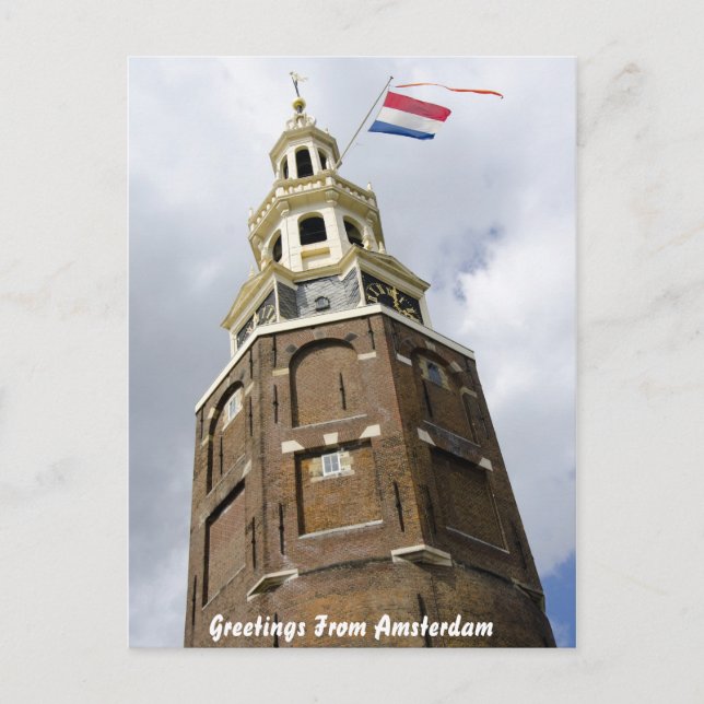 Grußkarte aus dem Amsterdamer Turm Postkarte (Vorderseite)