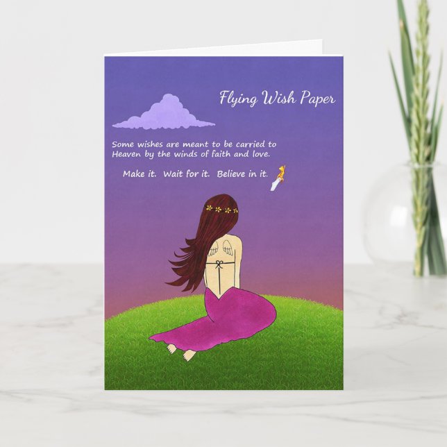 Grußkarte aus fliegendem Wunschpapier Karte (Vorderseite)