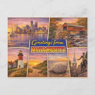Grußkarte aus Massachusetts Postkarte