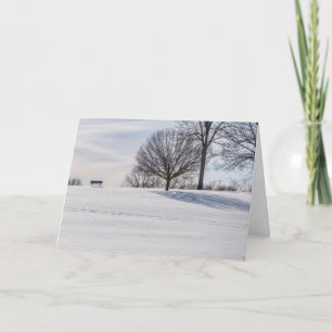 Grußkarte "Bench On Snow Covered Hill" Karte