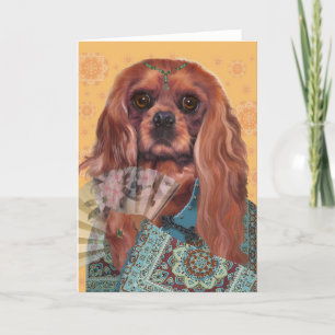 Grußkarte   Cavalier Spaniel   Ruby Cavalier Karte