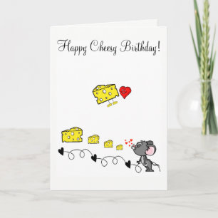 Grußkarte Cheesy Happy Birthday Mouse Karte