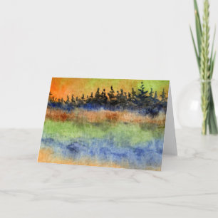 Grußkarte "Colored Lake Mist" Landstrassen Karte