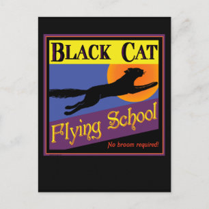 Grußkarte der Black Cat Flying School Postkarte