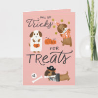 Grußkarte der Halloween-Dackel