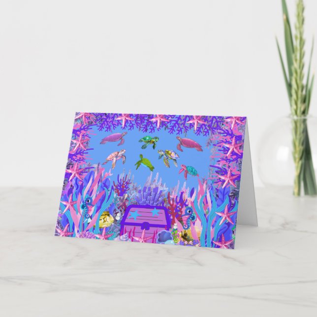 Grußkarte der Meereslebewesen Karte (Vorderseite)