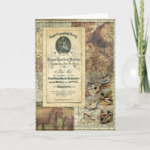 Grußkarte der Royal Geographic Society Karte