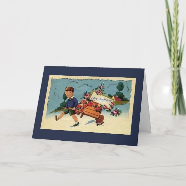 Grußkarte der Vintagen französischen Mutter Karte (Vorderseite)