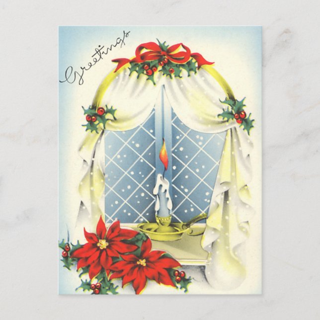 Grußkarte der Vintagen Jahreszeit Feiertagspostkarte (Vorderseite)