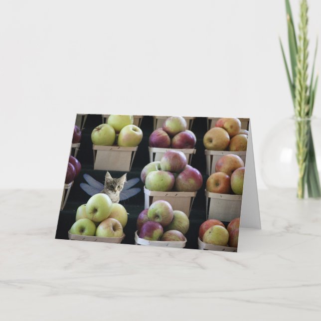 Grußkarte des Fantasiekätzchens catterfly Karte (Vorderseite)