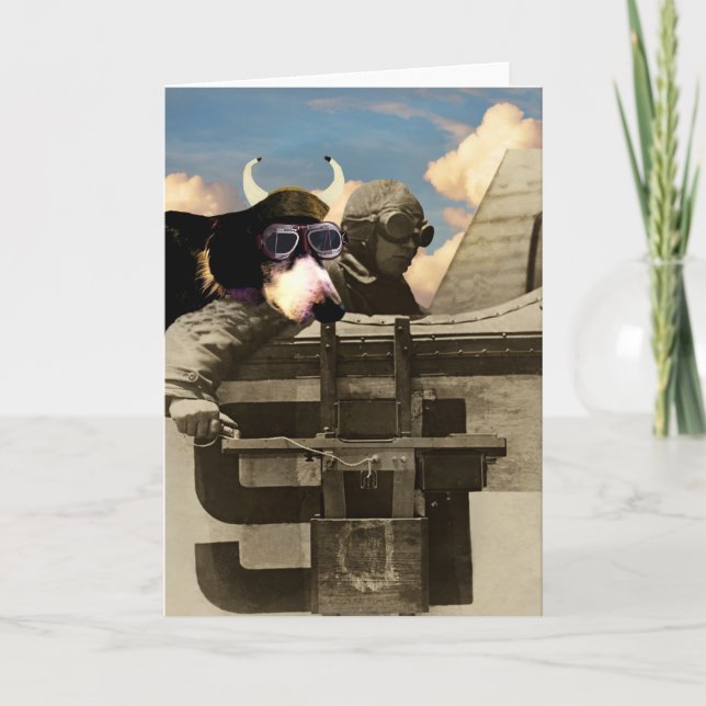 Grußkarte des fliegenden Hundes Karte (Vorderseite)