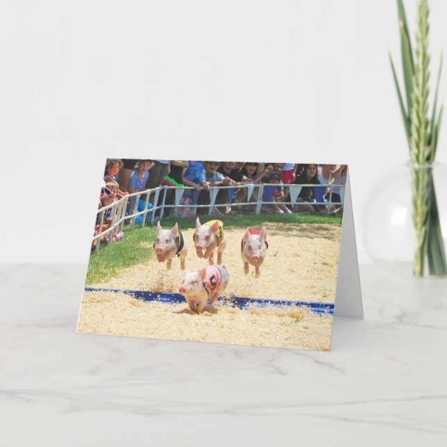 Grußkarte des fliegenden Schweins Karte (Vorderseite)