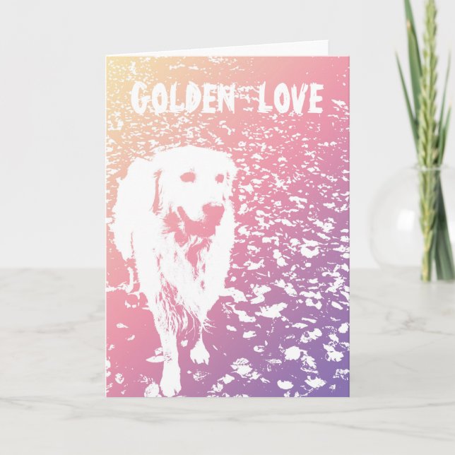 Grußkarte des Golden Retriever VALENTINE Feiertagskarte (Vorderseite)