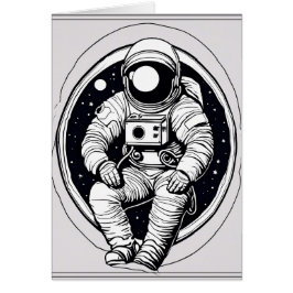 Grußkarte des Minimalistischen Raumfahrtazorons -