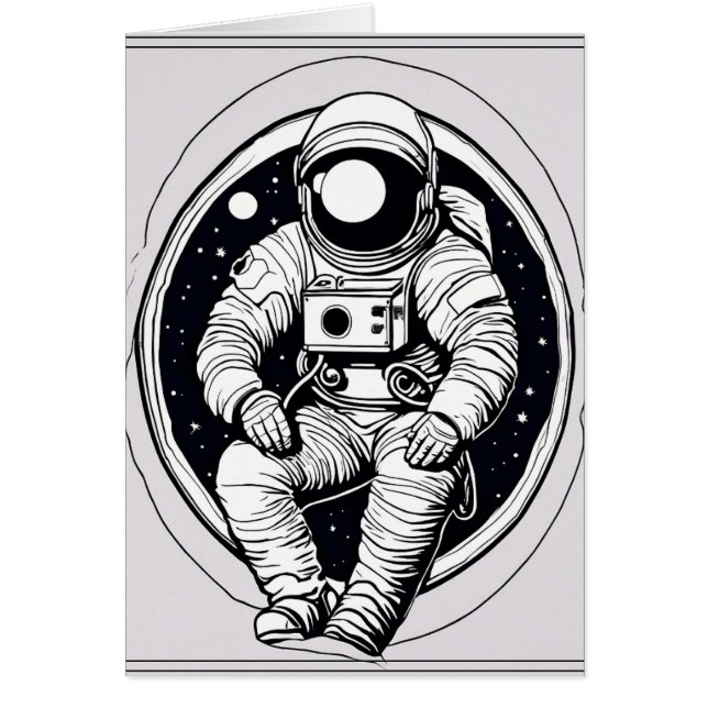 Grußkarte des Minimalistischen Raumfahrtazorons -  (Vorne)