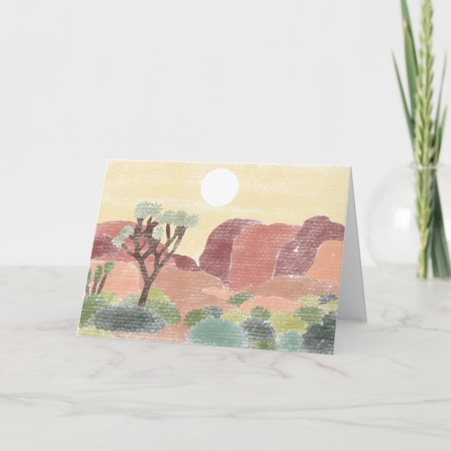 Grußkarte des Nationalparks Joshua Tree Hand Dankeskarte (Vorderseite)