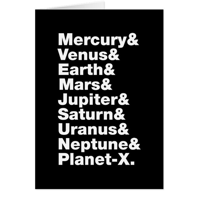 Grußkarte des Sonnensystems (Vorne)