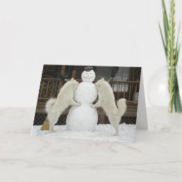 Grußkarte "Drei Schneemänner" Feiertagskarte