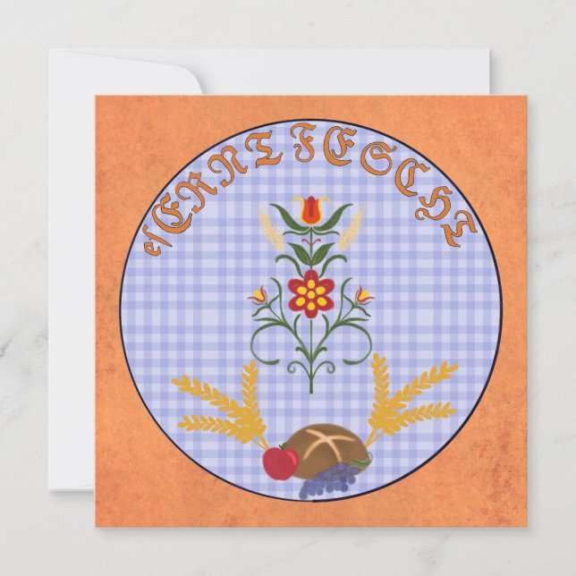 Grußkarte - es Erntfescht Feiertagskarte (Vorderseite)